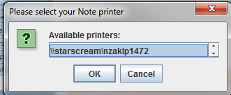 FremanWeb Printer Selection